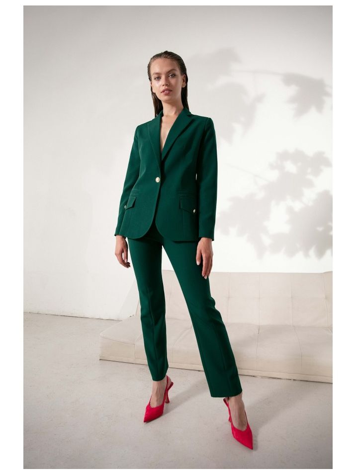 Makover Jachetă formală pentru femei Isokane K141 verde inchis